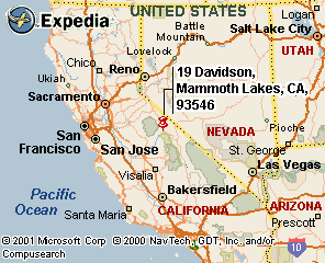 Wide area map, showing California and Nevada.